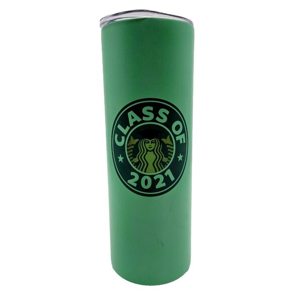 Grad 2021 Travel Mug Tumbler Graduate Green Tall Read - Picture 1 of 14